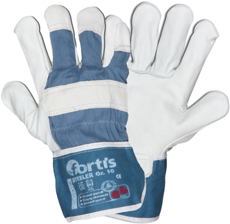 steelerNyHLRNjNkLiid Fortis Classic Steeler cowhide full leather gloves blue-white