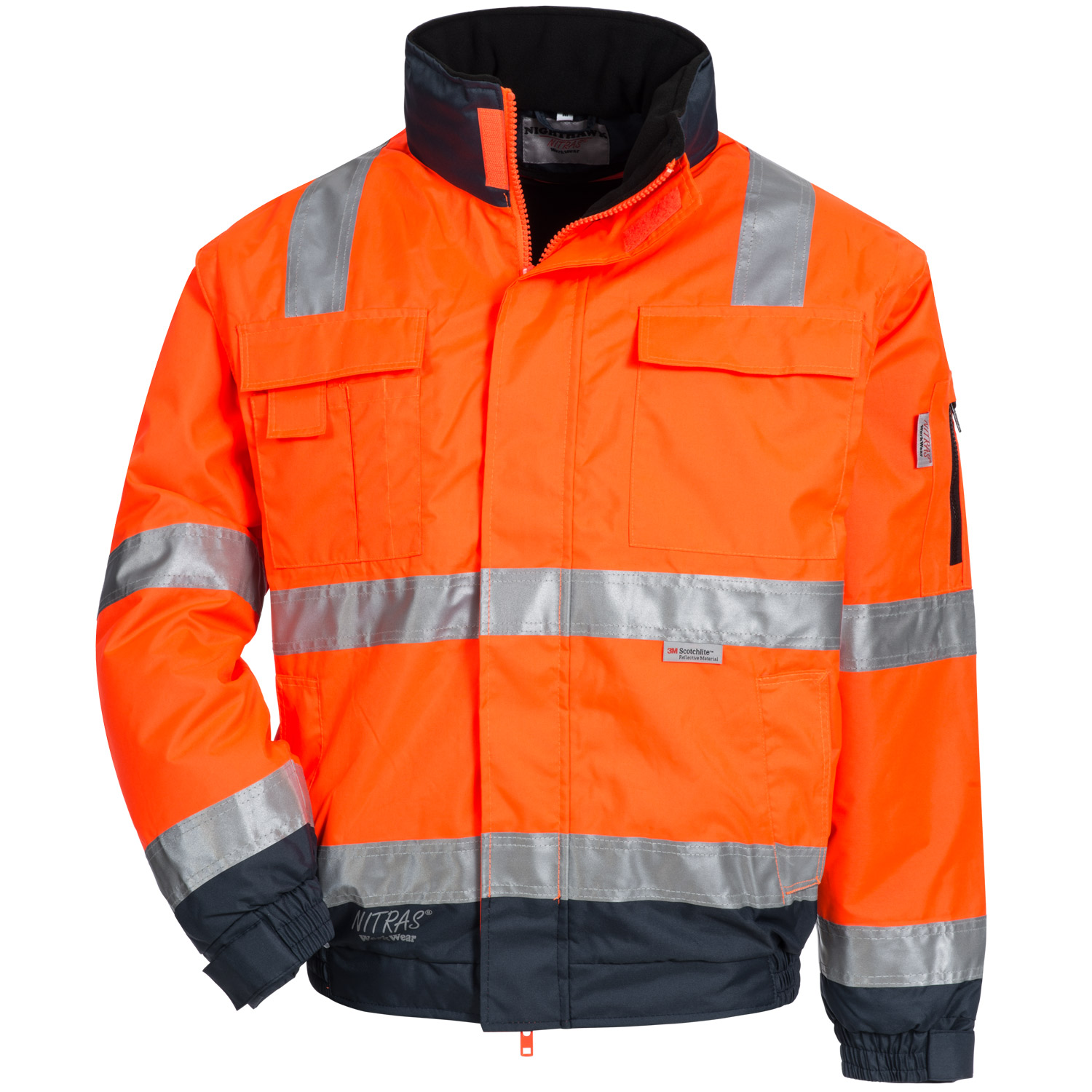 nitras7140nighthawk Nitras 7140 Motion Tex Viz Plus Warnschutz-Pilotenjacke neonorange