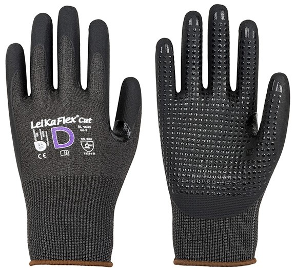 1rDTSIyn1Y64jA LeiKaFlex 1645 Nitrilschaum-Schnittschutzhandschuhe Level D mit Noppen