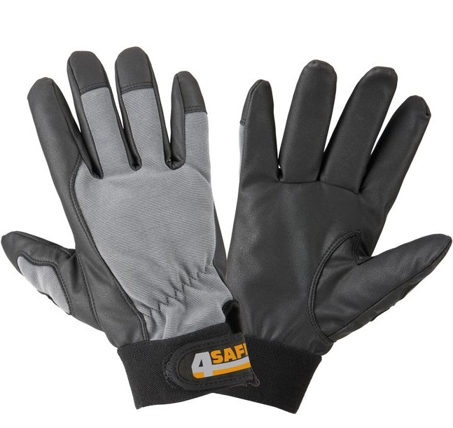 h555-1 4Safe H555 Reno Synthetik-Lederhandschuhe schwarz